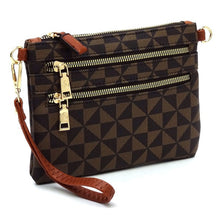 Load image into Gallery viewer, Monogram Multi Zip Clutch Crossbody Bag Wristlet
