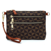 Load image into Gallery viewer, Monogram Multi Zip Clutch Crossbody Bag Wristlet
