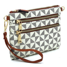 Load image into Gallery viewer, Monogram Multi Zip Clutch Crossbody Bag Wristlet
