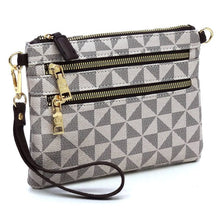 Load image into Gallery viewer, Monogram Multi Zip Clutch Crossbody Bag Wristlet
