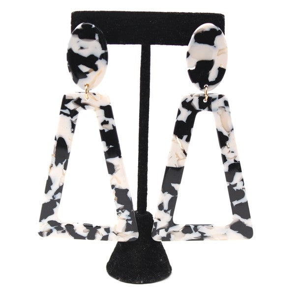 Chunky Marble Acrylic Earrings