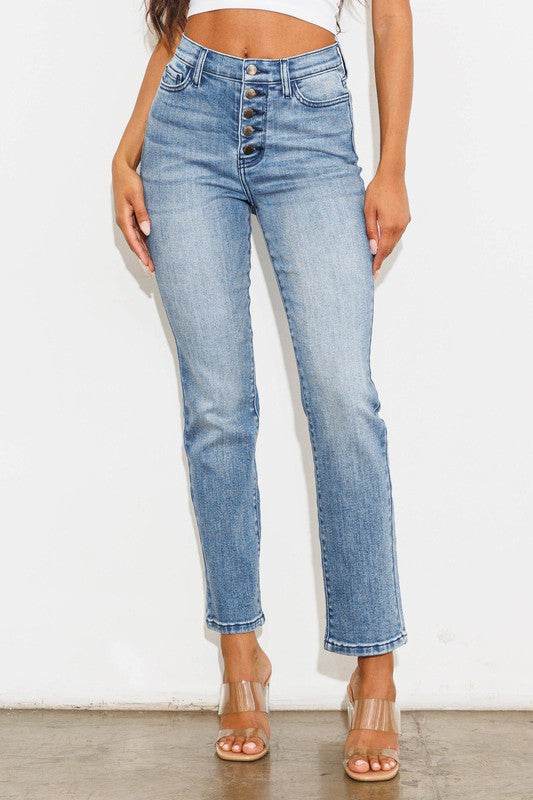 High Rise Straight Leg Jeans