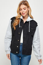 Load image into Gallery viewer, Women&#39;s Denim Jacket with Fleece Hoodies
