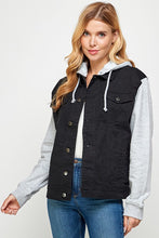 Load image into Gallery viewer, Women&#39;s Denim Jacket with Fleece Hoodies

