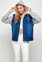 Load image into Gallery viewer, Women&#39;s Denim Jacket with Fleece Hoodies

