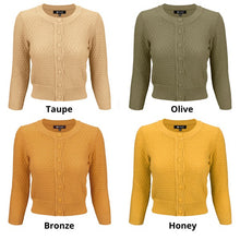 Load image into Gallery viewer, Cute Pattern Cropped Cardigan Sweater  3/4 Sleeve
