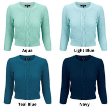 Load image into Gallery viewer, Cute Pattern Cropped Cardigan Sweater  3/4 Sleeve
