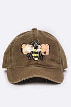 Load image into Gallery viewer, Large Sequin Embroidered Bee Patch Cotton Cap
