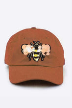 Load image into Gallery viewer, Large Sequin Embroidered Bee Patch Cotton Cap
