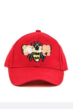 Load image into Gallery viewer, Large Sequin Embroidered Bee Patch Cotton Cap
