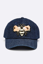 Load image into Gallery viewer, Large Sequin Embroidered Bee Patch Cotton Cap
