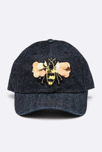 Load image into Gallery viewer, Large Sequin Embroidered Bee Patch Cotton Cap
