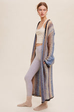 Load image into Gallery viewer, Multi Color Gradation Long Knit Open Cardigan
