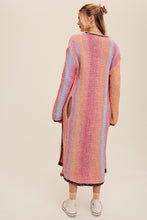 Load image into Gallery viewer, Multi Color Gradation Long Knit Open Cardigan
