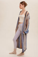 Load image into Gallery viewer, Multi Color Gradation Long Knit Open Cardigan
