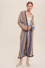 Load image into Gallery viewer, Multi Color Gradation Long Knit Open Cardigan
