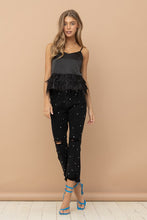 Load image into Gallery viewer, Studded Rhinestone Distressed Denim Jeans
