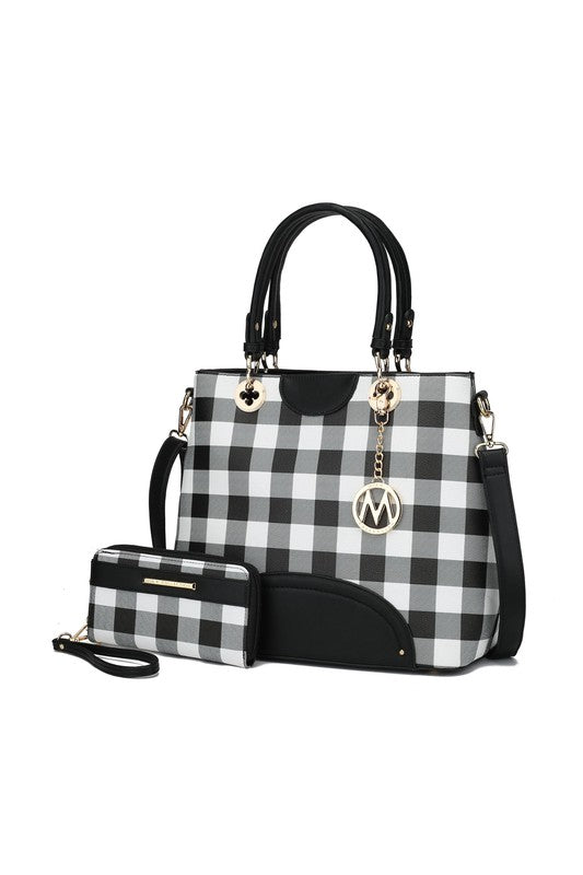 MKF Gabriella Checkers Handbag with Wallet by Mia