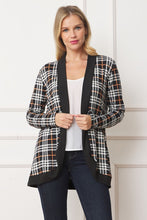 Load image into Gallery viewer, Plaid Contrast Drape Open Cardigan
