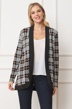 Load image into Gallery viewer, Plaid Contrast Drape Open Cardigan
