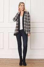 Load image into Gallery viewer, Plaid Contrast Drape Open Cardigan
