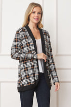 Load image into Gallery viewer, Plaid Contrast Drape Open Cardigan
