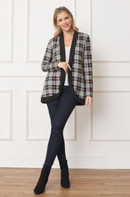 Load image into Gallery viewer, Plaid Contrast Drape Open Cardigan
