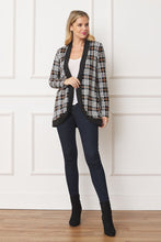 Load image into Gallery viewer, Plaid Contrast Drape Open Cardigan
