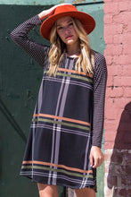 Load image into Gallery viewer, Stripe Sleeve A- Line Mini Dress
