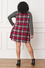 Load image into Gallery viewer, Plus Stripe Sleeve A- Line Mini Dress
