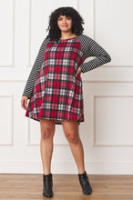 Load image into Gallery viewer, Plus Stripe Sleeve A- Line Mini Dress
