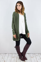 Load image into Gallery viewer, Plus Solid Drape Pocket Cardigan
