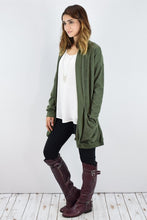 Load image into Gallery viewer, Plus Solid Drape Pocket Cardigan
