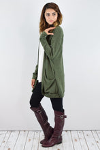Load image into Gallery viewer, Plus Solid Drape Pocket Cardigan
