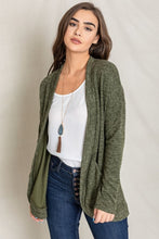 Load image into Gallery viewer, Plus Solid Drape Pocket Cardigan
