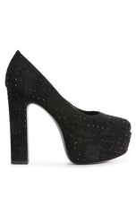 Load image into Gallery viewer, POPPINS Diamante Platform Heel Block Pumps
