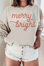 Load image into Gallery viewer, Merry &amp; Bright Christmas Graphic Sweatshirt
