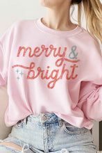 Load image into Gallery viewer, Merry &amp; Bright Christmas Graphic Sweatshirt
