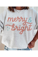 Load image into Gallery viewer, Merry &amp; Bright Christmas Sweatshirt Plus Size
