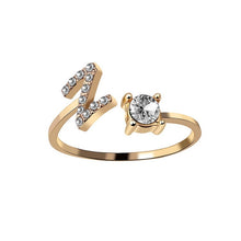 Load image into Gallery viewer, Womens New Design Adjustable 26 Initial Letter Ring Fashion Simple Elegant Jewelry
