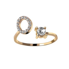 Load image into Gallery viewer, Womens New Design Adjustable 26 Initial Letter Ring Fashion Simple Elegant Jewelry
