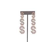 Load image into Gallery viewer, Rhinestone Money Sign Drop Earrings
