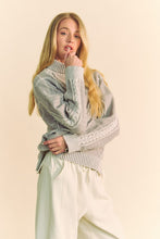 Load image into Gallery viewer, Davi &amp; Dani Cable-Knit Turtleneck Dropped Shoulder Sweater
