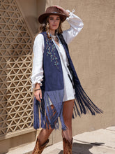 Load image into Gallery viewer, Fringe Hem Open Front Vest
