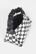 Load image into Gallery viewer, Checker Board Printed Crinkle Handle Swing Bag
