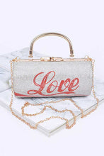 Load image into Gallery viewer, LOVE Rhinestone Convertible Box Clutch
