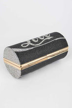 Load image into Gallery viewer, LOVE Rhinestone Convertible Box Clutch
