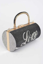 Load image into Gallery viewer, LOVE Rhinestone Convertible Box Clutch
