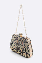 Load image into Gallery viewer, Leopard Print Sequins Convertible Box Clutch
