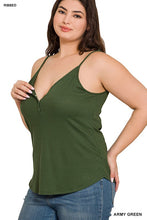 Load image into Gallery viewer, Plus Ribbed Half Snal Button Closure Cami Top
